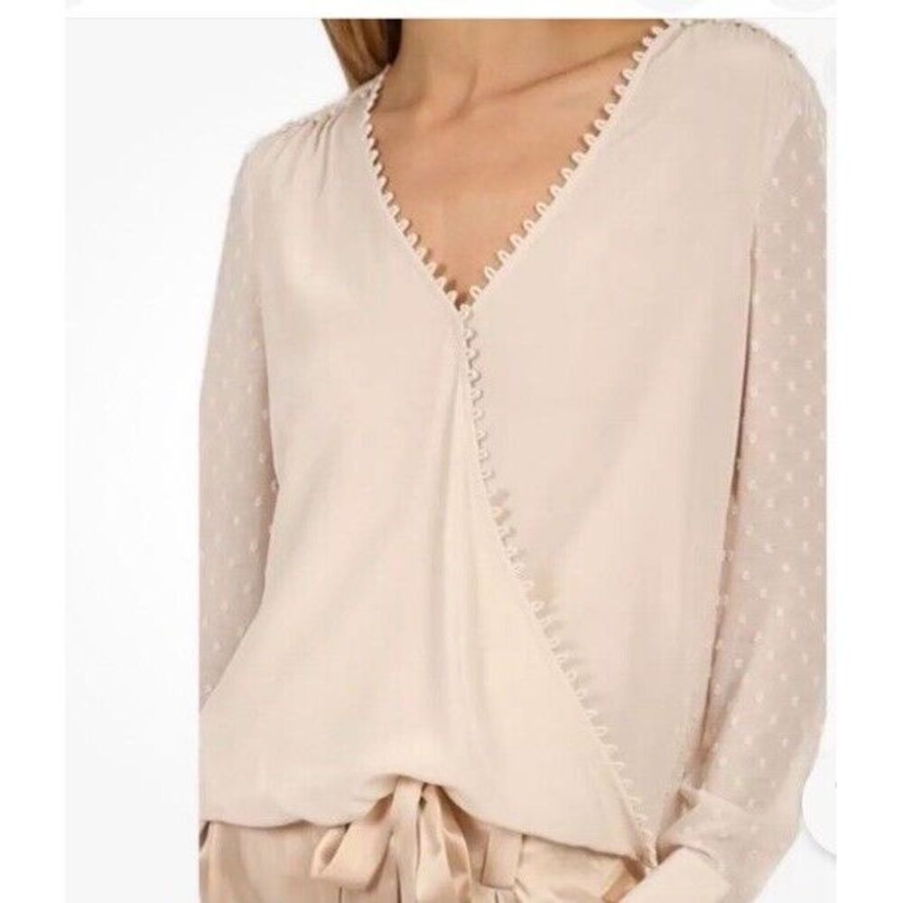 L'AGENCE Blush Cream Wrap Blouse